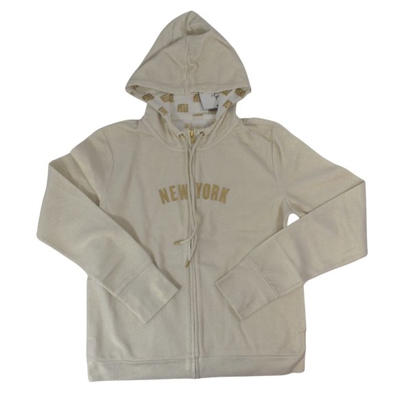 All-Sport Couture Womens NFL New York Giants Play Action Cream Hoodie New - Picture 3 of 9